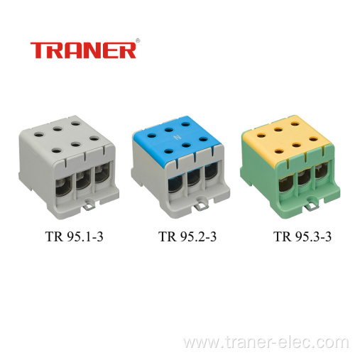 95mm2 Blue Universal Terminal Block 3 ways AC/DC